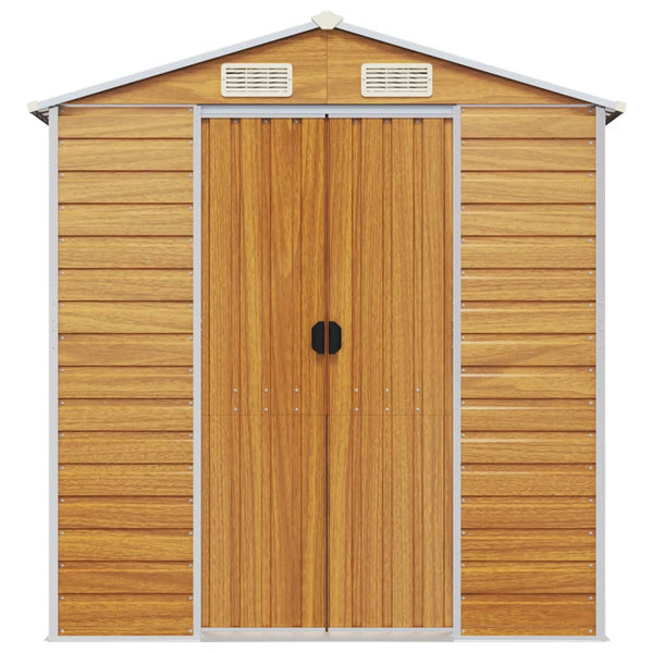 vidaXL Tool Shed Light Brown 191x640x198 cm Galvanized Steel