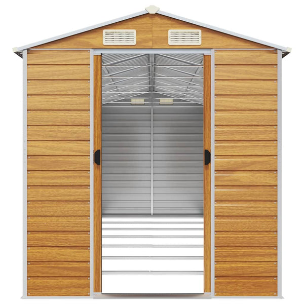vidaXL Tool Shed Light Brown 191x640x198 cm Galvanized Steel