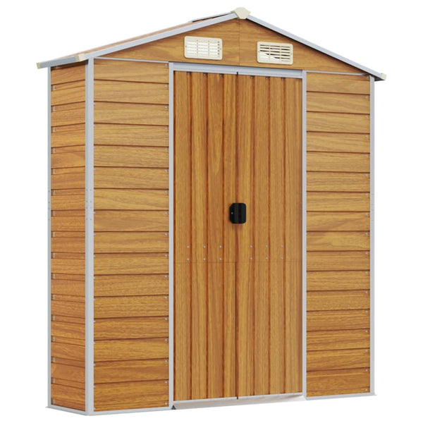 vidaXL Tool Shed Light Brown 191x640x198 cm Galvanized Steel