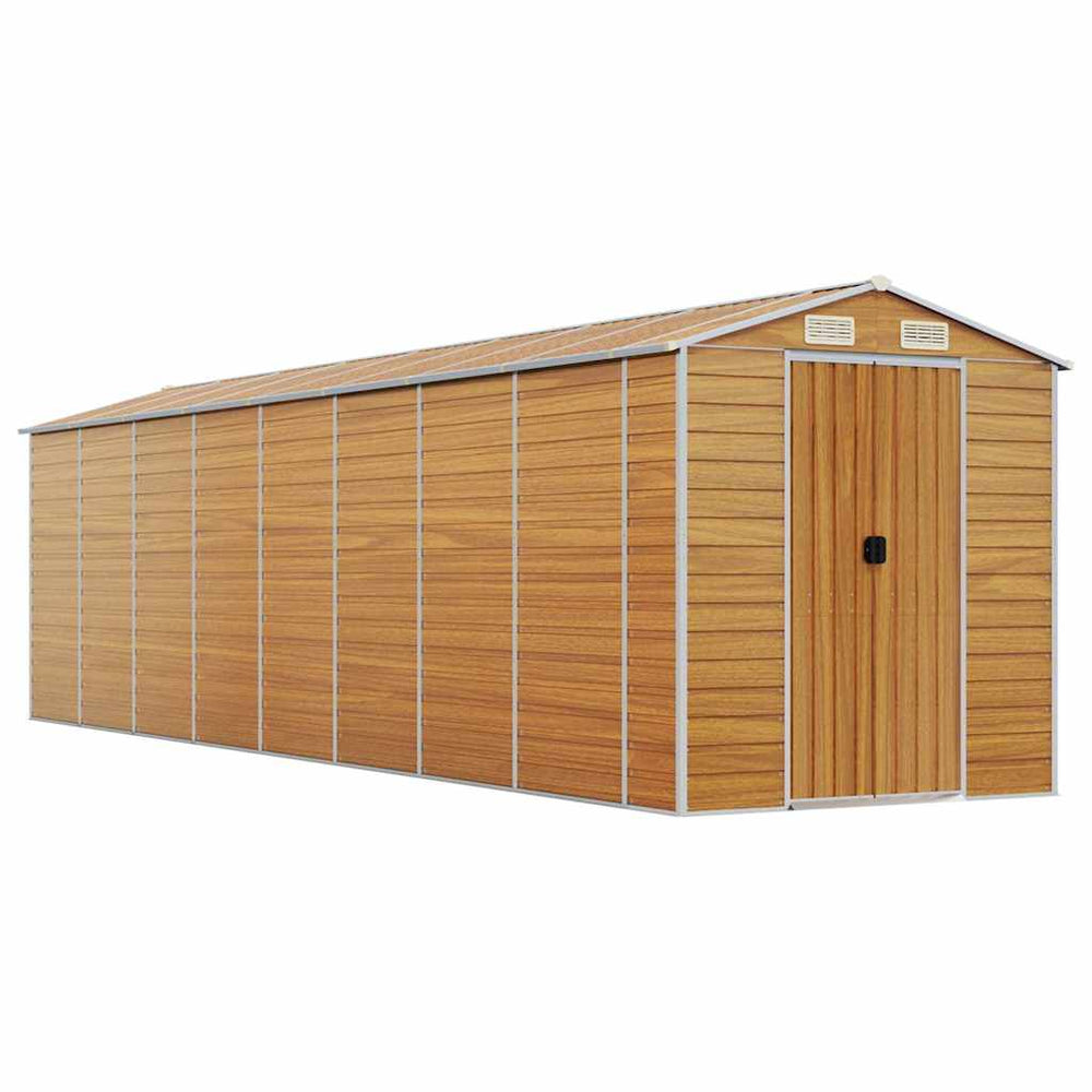 vidaXL Shed Light Brown 191x725x198 cm Galvanized Steel