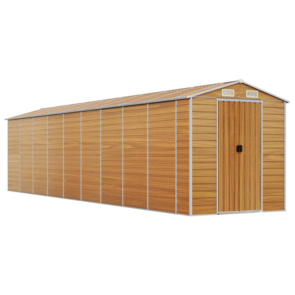 vidaXL Tool Shed Light Brown 191x810x198 cm Galvanized Steel