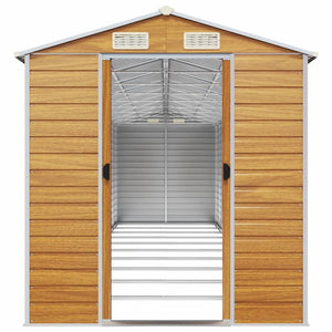 vidaXL Garden Shed Light Brown 191x89.5x198 cm Galvanized Steel