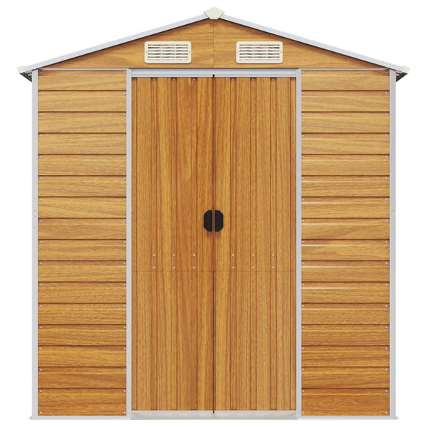 vidaXL Garden Shed Light Brown 191x89.5x198 cm Galvanized Steel