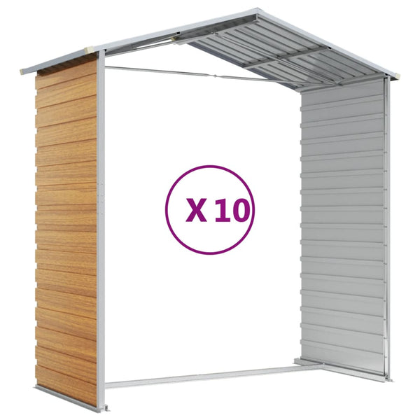 vidaXL Garden Shed Light Brown 191x89.5x198 cm Galvanized Steel