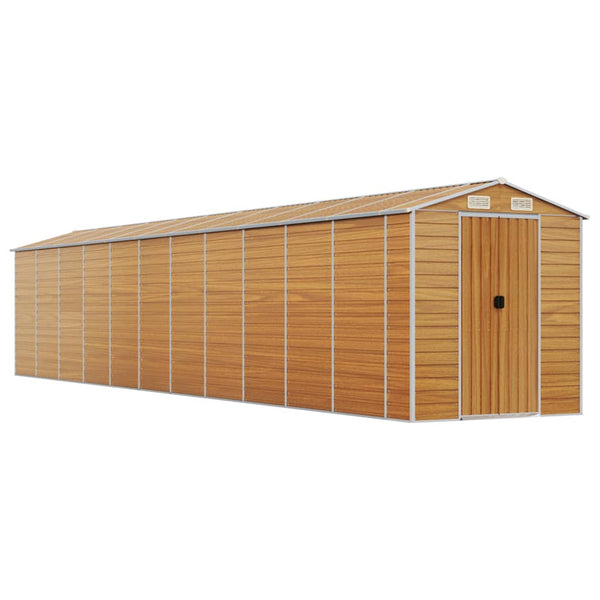 vidaXL Garden Shed Light Brown 191x980x198 cm Galvanized Steel