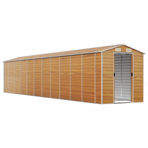 vidaXL Garden Shed Light Brown 191x980x198 cm Galvanized Steel