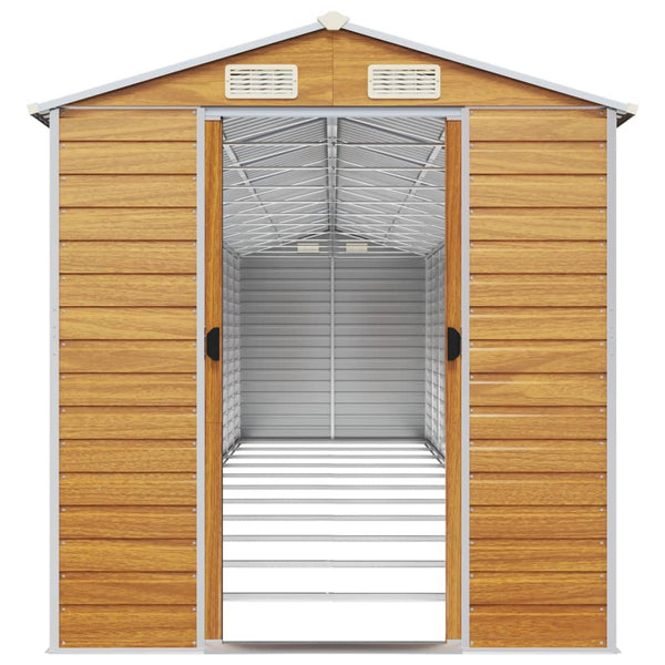 vidaXL Garden Shed Light Brown 191x980x198 cm Galvanized Steel