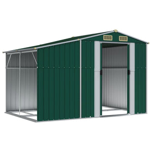 vidaXL Garden Shed Green 277x192.5x179 cm Galvanized Steel