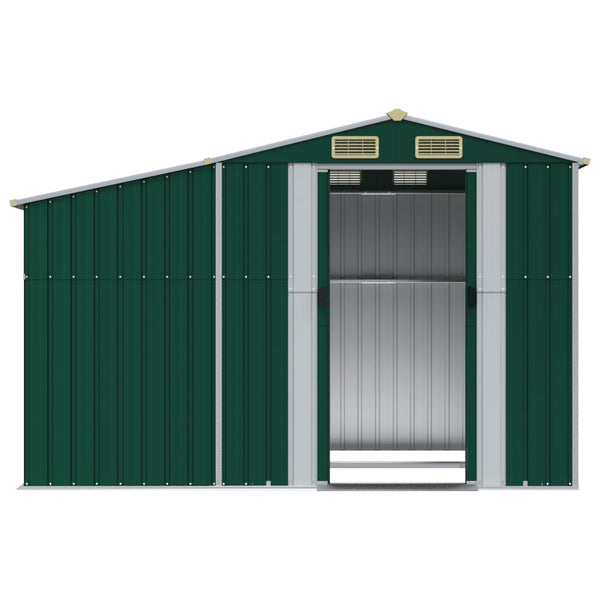vidaXL Garden Shed Green 277x192.5x179 cm Galvanized Steel