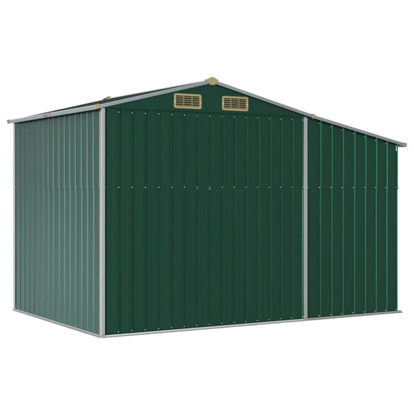 vidaXL Garden Shed Green 277x192.5x179 cm Galvanized Steel