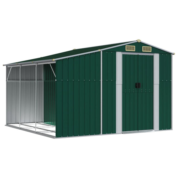 vidaXL Garden Shed Green 277x279x179 cm Galvanized Steel
