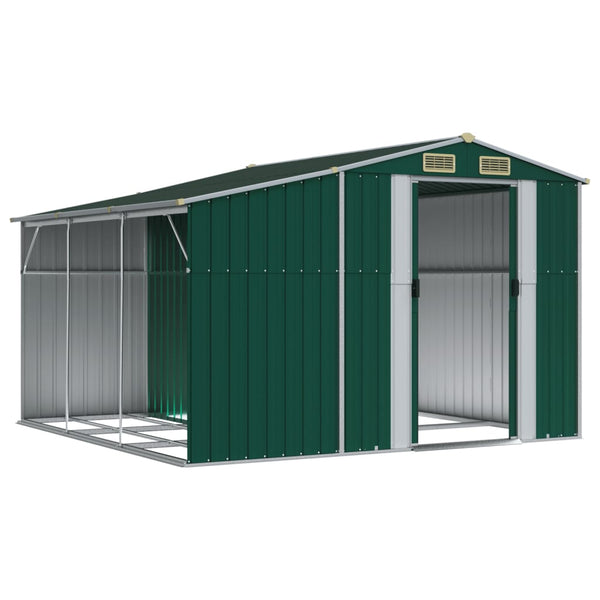vidaXL Garden Shed Green 277x279x179 cm Galvanized Steel
