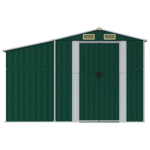 vidaXL Garden Shed Green 277x279x179 cm Galvanized Steel