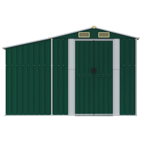 vidaXL Garden Shed Green 277x279x179 cm Galvanized Steel