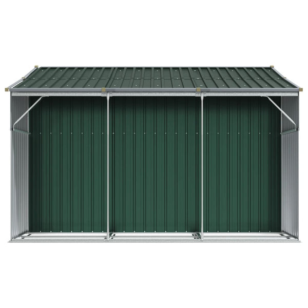 vidaXL Garden Shed Green 277x279x179 cm Galvanized Steel