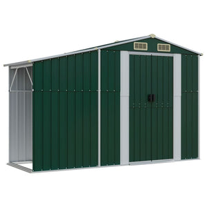 vidaXL Garden Shed Green 277x279x179 cm Galvanized Steel