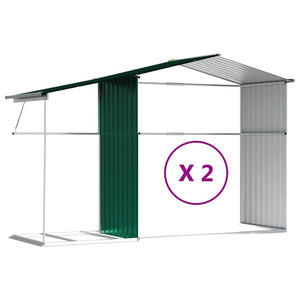 vidaXL Garden Shed Green 277x279x179 cm Galvanized Steel