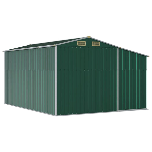 vidaXL Garden Shed Green 277x365.5x179 cm Galvanized Steel