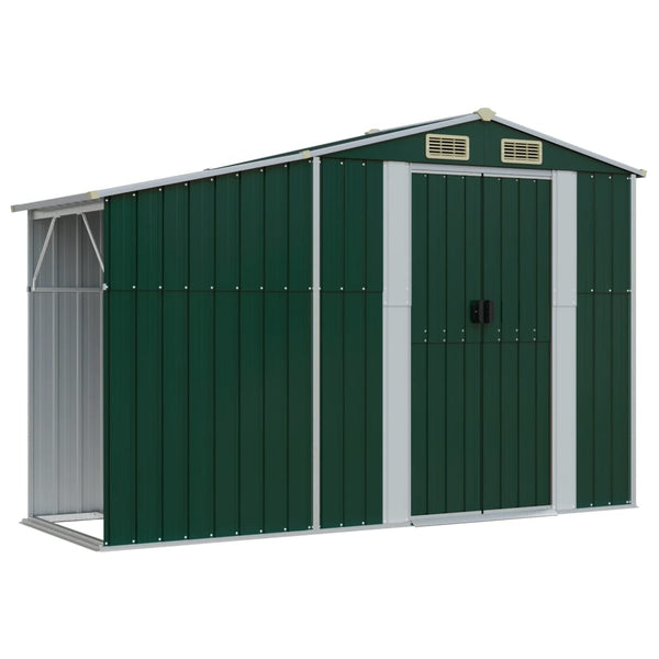 vidaXL Garden Shed Green 277x365.5x179 cm Galvanized Steel