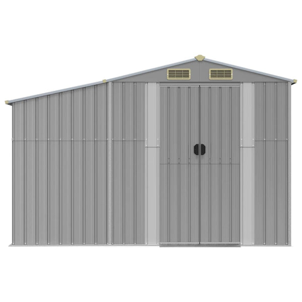 vidaXL Garden Shed Gray 277x365.5x179 cm Galvanized Steel