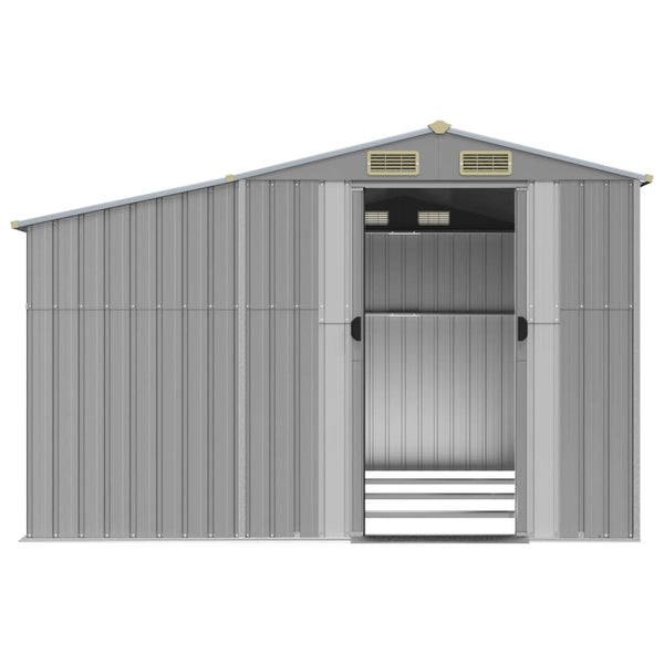 vidaXL Garden Shed Gray 277x365.5x179 cm Galvanized Steel