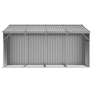 vidaXL Garden Shed Gray 277x365.5x179 cm Galvanized Steel