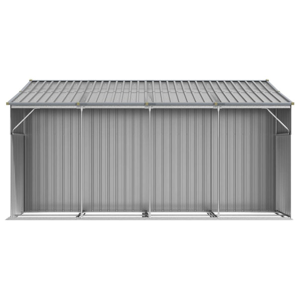 vidaXL Garden Shed Gray 277x365.5x179 cm Galvanized Steel