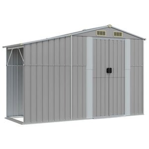 vidaXL Garden Shed Gray 277x365.5x179 cm Galvanized Steel