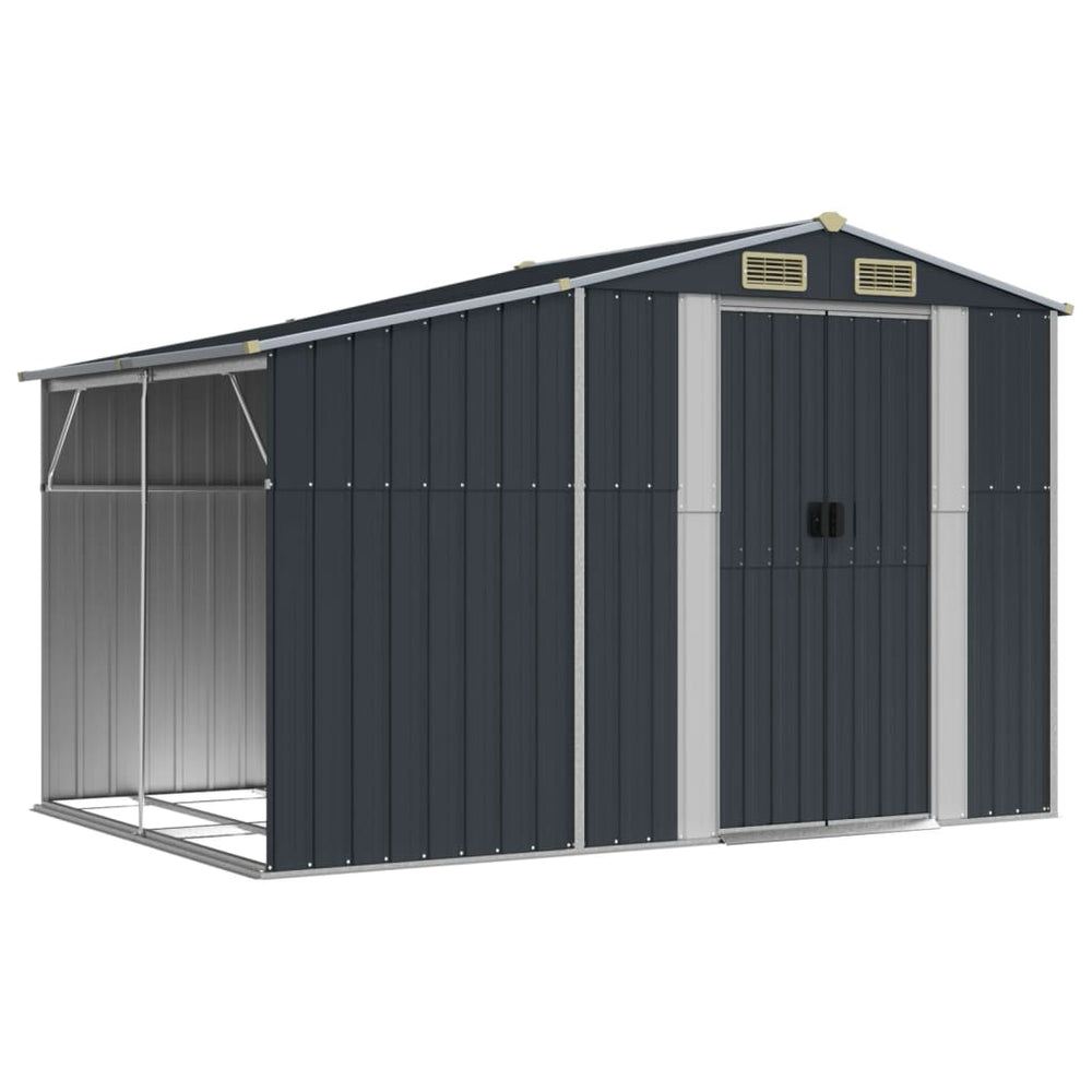 vidaXL Anthracite Shed 277x192.5x179 cm Galvanized Steel