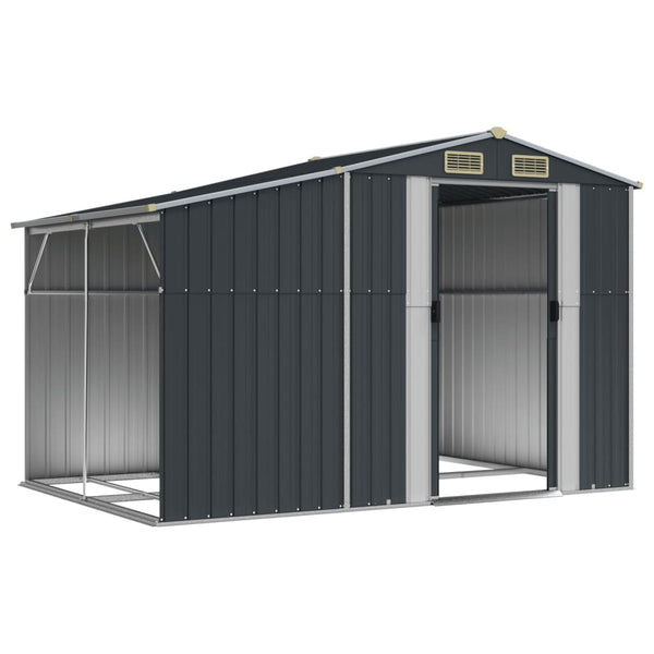 vidaXL Anthracite Shed 277x192.5x179 cm Galvanized Steel