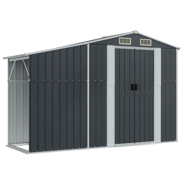 vidaXL Anthracite Shed 277x192.5x179 cm Galvanized Steel
