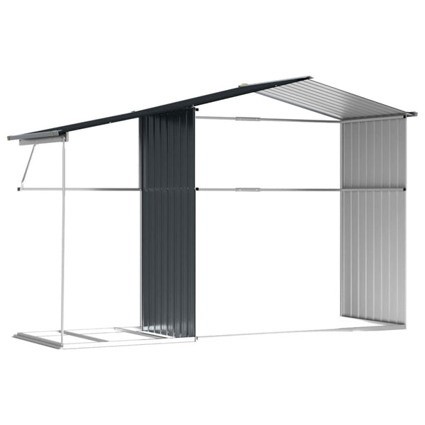 vidaXL Anthracite Shed 277x192.5x179 cm Galvanized Steel