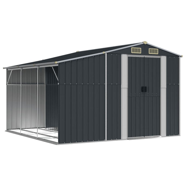 vidaXL Tool Shed Anthracite 277x279x179 cm Galvanized Steel