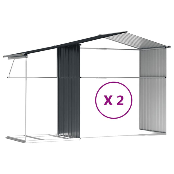 vidaXL Tool Shed Anthracite 277x279x179 cm Galvanized Steel