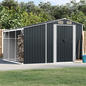 vidaXL Tool Shed Anthracite 277x279x179 cm Galvanized Steel