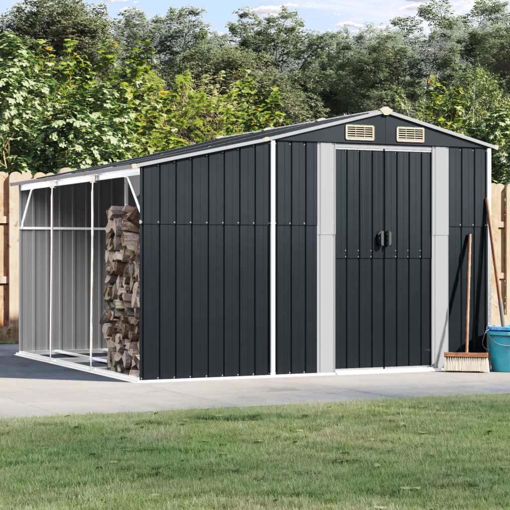 vidaXL Tool Shed Anthracite 277x279x179 cm Galvanized Steel