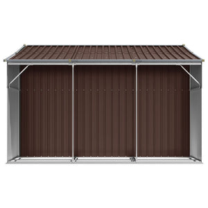 vidaXL Garden Shed Brown 277x279x179 cm Galvanized Steel