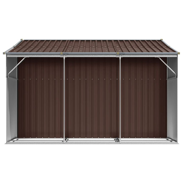 vidaXL Garden Shed Brown 277x279x179 cm Galvanized Steel