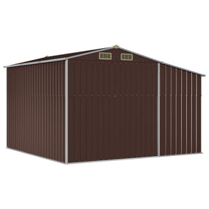 vidaXL Garden Shed Brown 277x279x179 cm Galvanized Steel