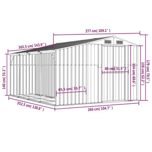 vidaXL Tool Shed Light Brown 277x365.5x179 cm Galvanized Steel