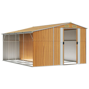 vidaXL Tool Shed Light Brown 277x365.5x179 cm Galvanized Steel