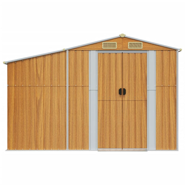 vidaXL Tool Shed Light Brown 277x365.5x179 cm Galvanized Steel