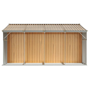 vidaXL Tool Shed Light Brown 277x365.5x179 cm Galvanized Steel