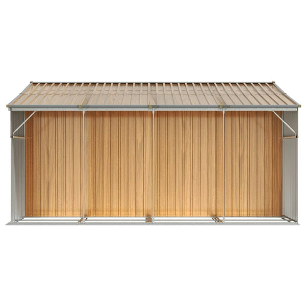 vidaXL Tool Shed Light Brown 277x365.5x179 cm Galvanized Steel