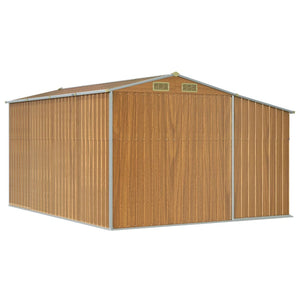vidaXL Tool Shed Light Brown 277x365.5x179 cm Galvanized Steel