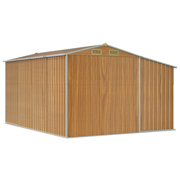 vidaXL Tool Shed Light Brown 277x365.5x179 cm Galvanized Steel