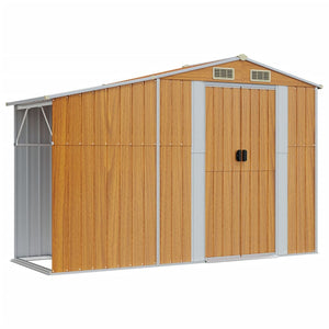 vidaXL Tool Shed Light Brown 277x365.5x179 cm Galvanized Steel