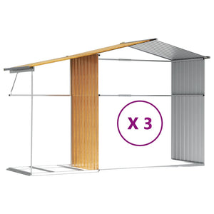 vidaXL Tool Shed Light Brown 277x365.5x179 cm Galvanized Steel