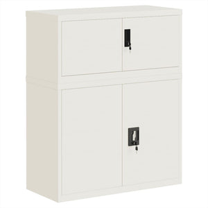 vidaXL Filing Cabinet White 90x40x110 cm Steel