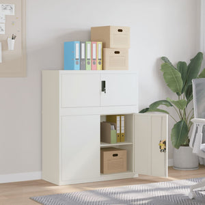 vidaXL Filing Cabinet White 90x40x110 cm Steel